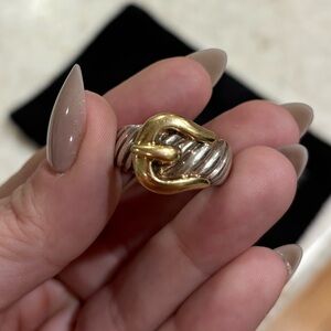 David Yurman Two-Tone Sculpted Cable Buckle Ring